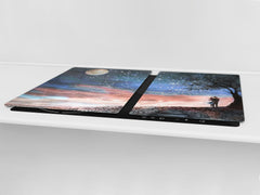 Induction Cooktop Cover – Glass Worktop saver: Fantasy and fairy-tale series DD18 Sunset