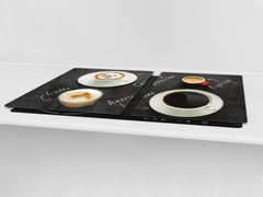 Worktop saver and Pastry Board – Glass Kitchen Board- Coffee series DD07 Types of coffee 1