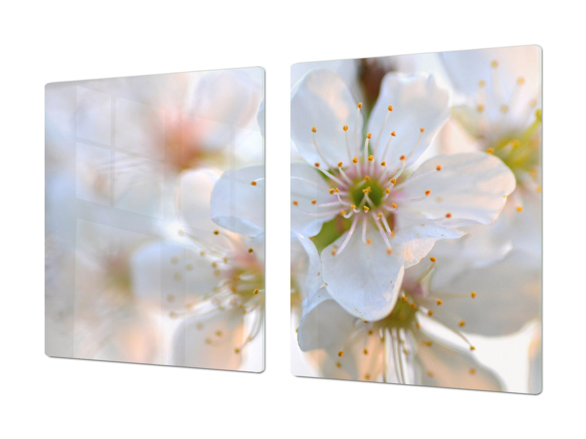 ENORMOUS  Tempered GLASS Chopping Board - Flower series DD06A Cherry blossom 1