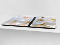 ENORMOUS  Tempered GLASS Chopping Board - Flower series DD06A Cherry blossom 1