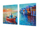 Riesig Kochplattenabdeckung Stove Cover und Schneideplatten; Series of Images DD05A: Fishing boat