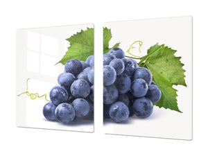 Enorm Küchenbrett aus Hartglas und Induktionskochplattenabdeckung; Fruit and Vegetables series DD02: Grape