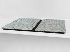 ENORMOUS  Tempered GLASS Chopping Board - Induction Cooktop Cover DD36 Textures and tiles 2 Series: Abstract fish scales