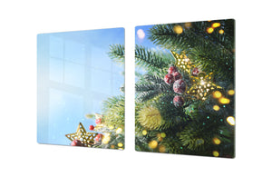 ENORME CUBREVITRO DE CRISTAL TEMPLADO - DD30 Serie de Navidad: Ramita de árbol de navidad
