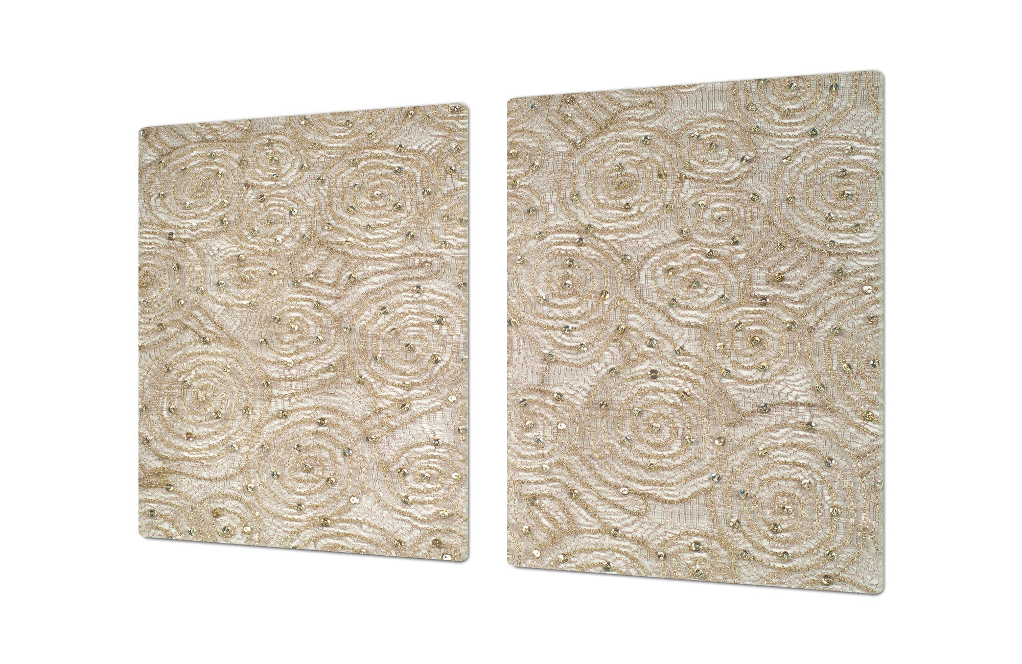 HUGE TEMPERED GLASS COOKTOP COVER – Glass Cutting Board and Worktop Saver – SINGLE: 80 x 52 cm (31,5” x 20,47”); DOUBLE: 40 x 52 cm (15,75” x 20,47”); DD40 Decorative Surfaces Series: Floral lace