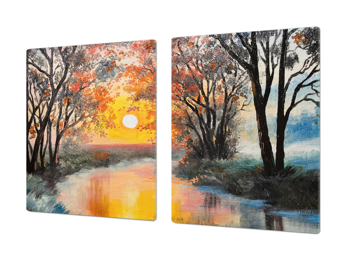 GIGANTIC CUTTING BOARD and Cooktop Cover- Image Series DD05A Sunset