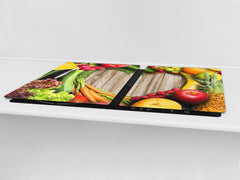 UNIQUE Tempered GLASS Kitchen Board Fruit and Vegetables series DD02 I love veg