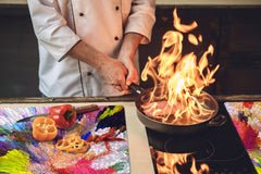 Special order for Loretta: GIGANTIC CUTTING BOARD and Cooktop Cover - Glass Kitchen Board - Paintings Series: Digital flower painting