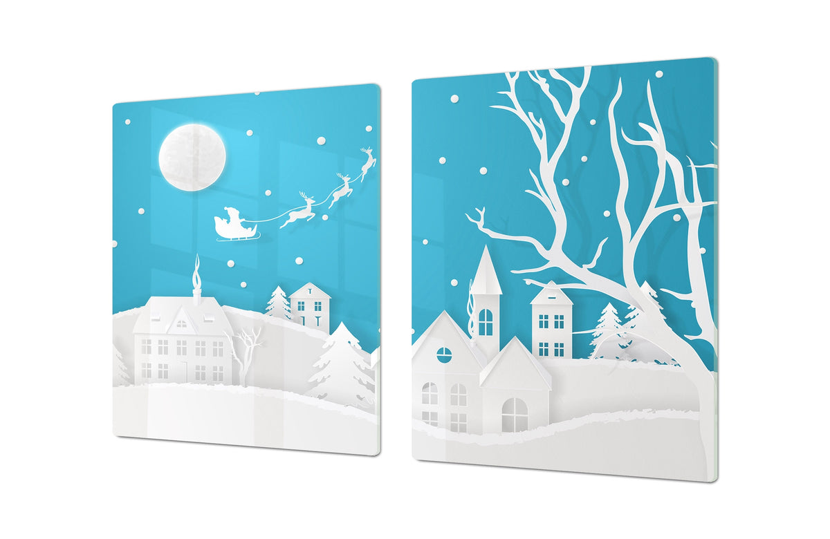 HUGE TEMPERED GLASS COOKTOP COVER - DD30 Christmas Series: Winter view