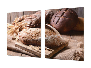 HUGE TEMPERED GLASS CHOPPING BOARD – Bread and flour series DD09 Fresh bread 2
