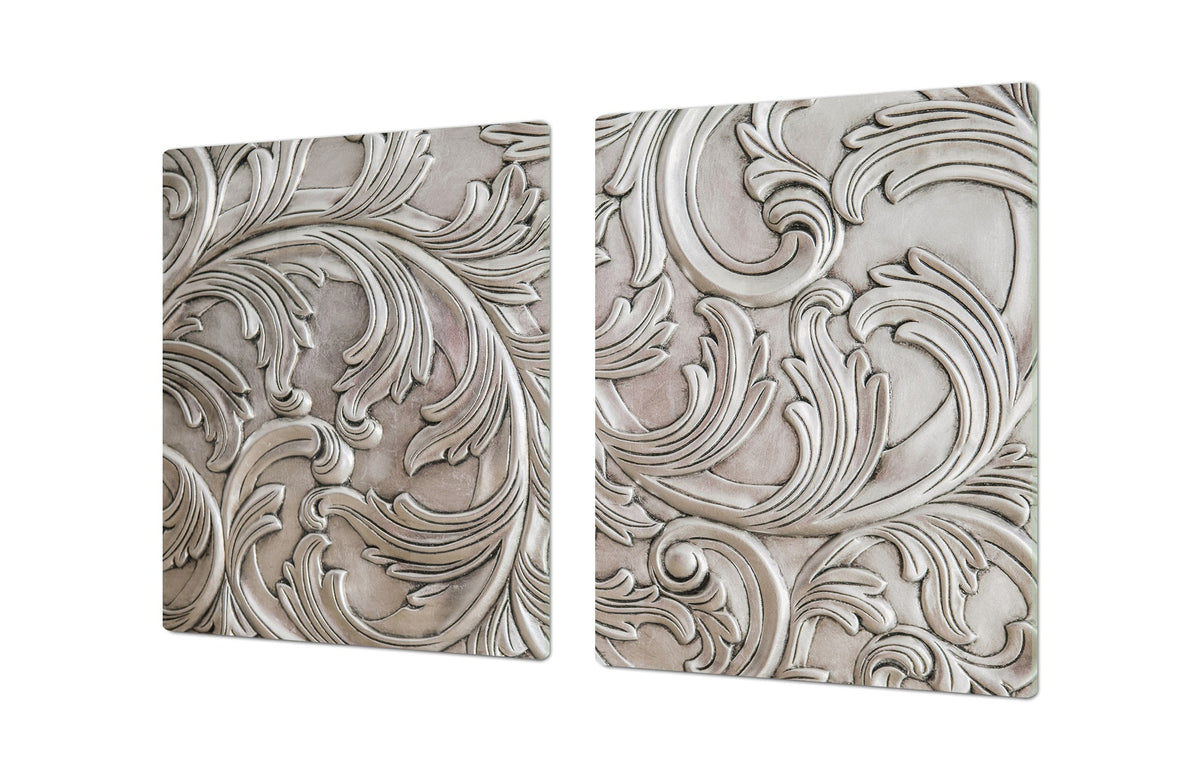 HUGE TEMPERED GLASS COOKTOP COVER – Glass Cutting Board and Worktop Saver – SINGLE: 80 x 52 cm (31,5” x 20,47”); DOUBLE: 40 x 52 cm (15,75” x 20,47”); DD40 Decorative Surfaces Series: Luxury handcraft