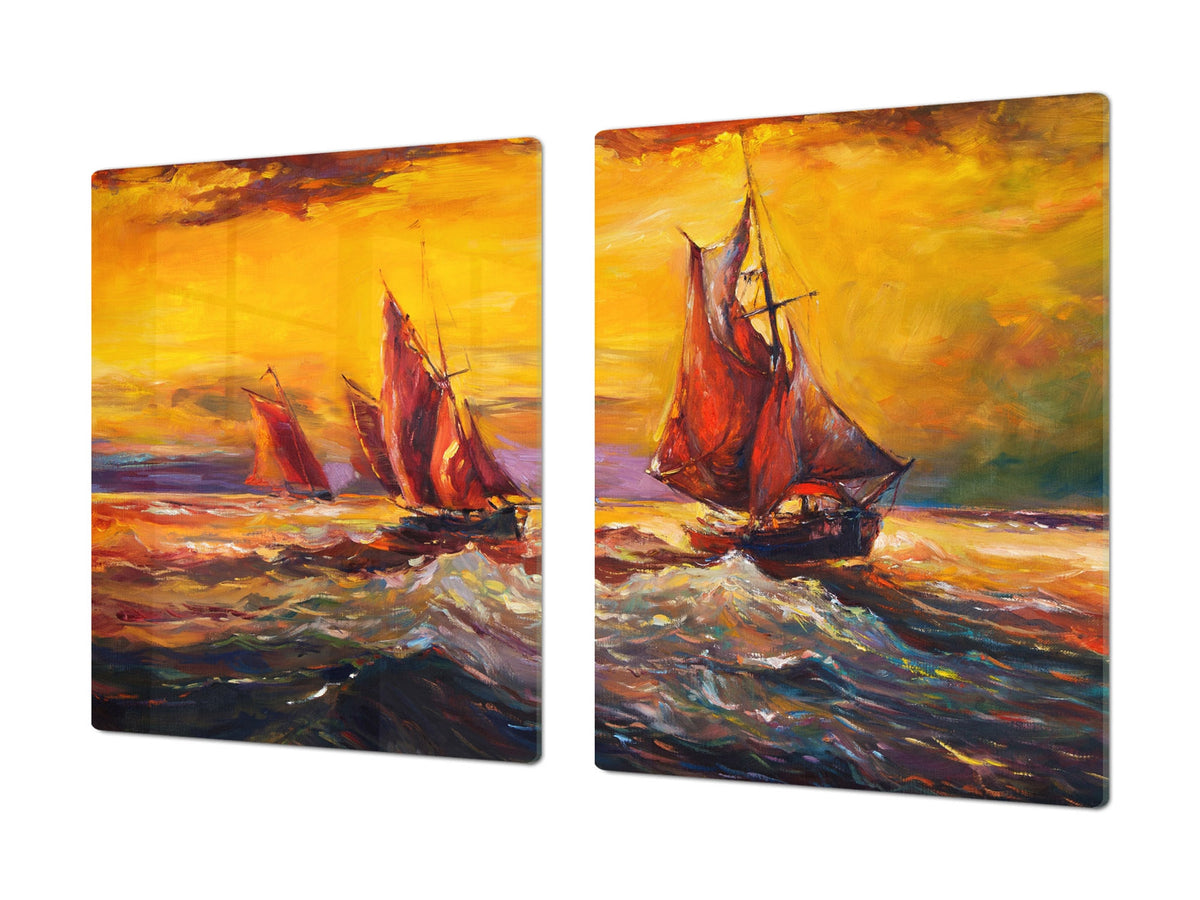 TRES GRAND - Couvre-cuisinière à induction; Série d'images DD05A: Une mer agitée