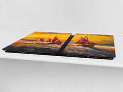 GIGANTIC CUTTING BOARD and Cooktop Cover- Image Series DD05A Rough sea