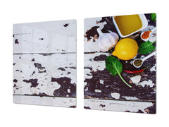 Special measures Carla Perez UNIQUE Tempered GLASS Kitchen Board Fruit and Vegetables series DD02 Ingredients of the sauce