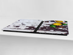 Special measures Carla Perez UNIQUE Tempered GLASS Kitchen Board Fruit and Vegetables series DD02 Ingredients of the sauce