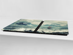 GIGANTIC CUTTING BOARD and Cooktop Cover- Image Series DD05A Sea storm