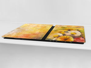 GIGANTIC CUTTING BOARD and Cooktop Cover- Image Series DD05A Flowers 3