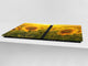 GIGANTE Copri-piano cottura a induzione – ENORME tagliere in VETRO temperato: Serie di fiori DD06A: Girasole 2