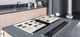 Sehr groß Küchenbrett aus Hartglas und Kochplattenabdeckung; A spice series DD03A: Mosaic with spices 5
