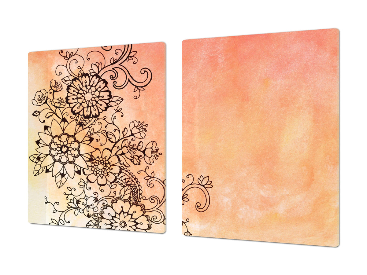 HUGE TEMPERED GLASS CHOPPING BOARD ; Moroccan design Series DD21 Moroccan pattern 2