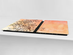 HUGE TEMPERED GLASS CHOPPING BOARD ; Moroccan design Series DD21 Moroccan pattern 2