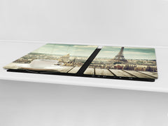 Tempered GLASS Chopping Board – Enormous Induction Cooktop Cover - City Series DD12 Coffee in paris