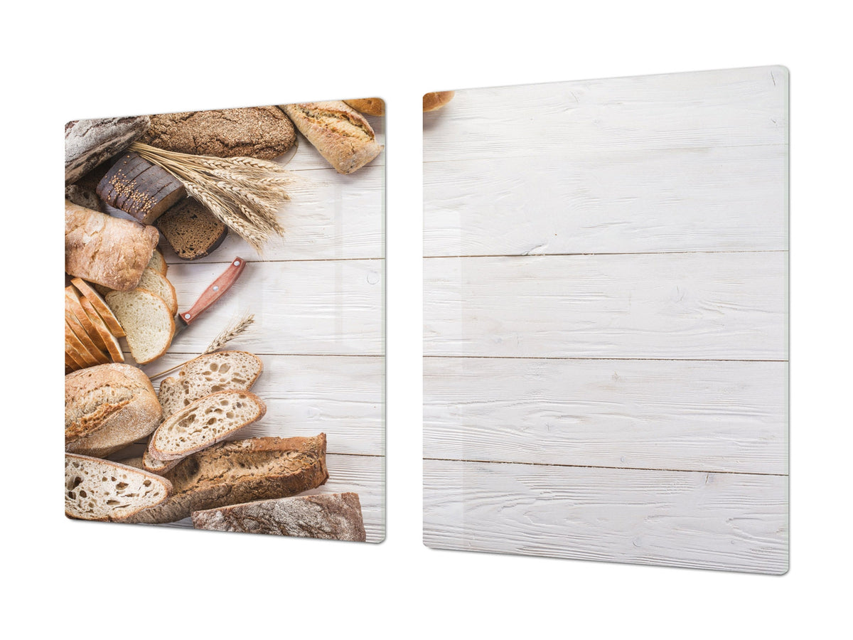 HUGE TEMPERED GLASS CHOPPING BOARD – Bread and flour series DD09 Breakfast bread