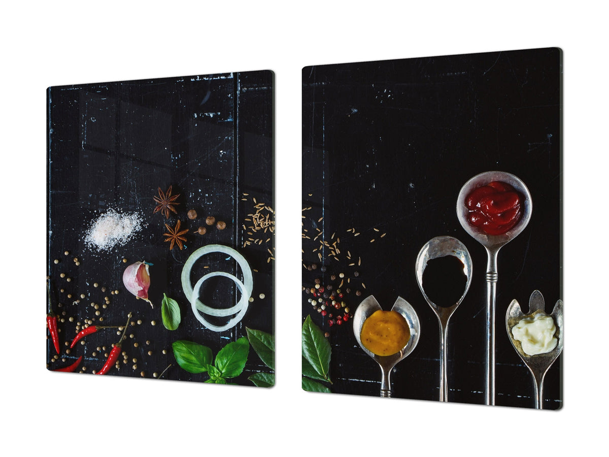 HUGE TEMPERED GLASS COOKTOP COVER A spice series DD03A Italian spices 1