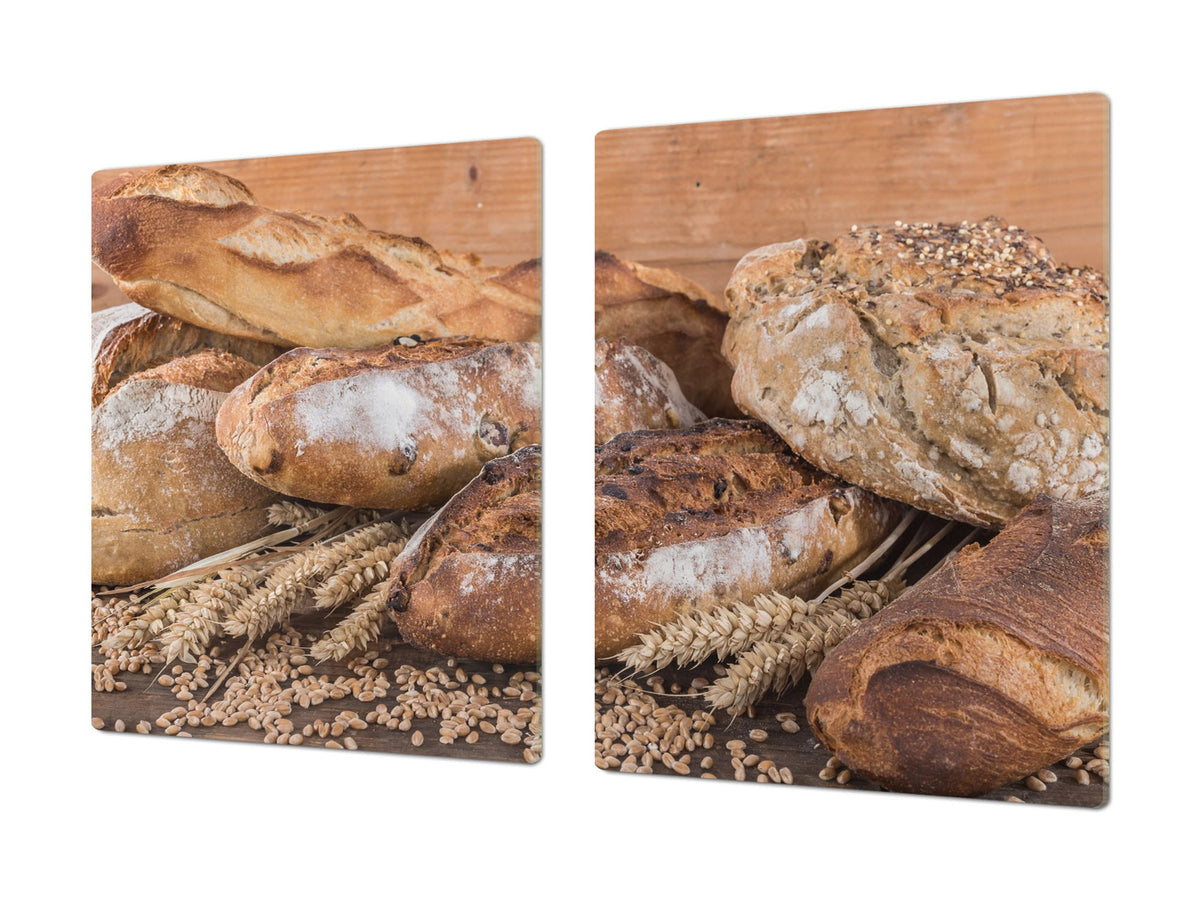 HUGE TEMPERED GLASS CHOPPING BOARD – Bread and flour series DD09 Breads 1