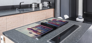 Induction Cooktop Cover – Glass Worktop saver: Fantasy and fairy-tale series DD18 Houses from books
