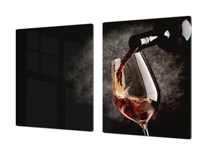 Groß Mehrfunktional Hartglas Gehärtetes - Abdeckplatte für Induktionskochfeld; Wine Series DD04: Red wine 2