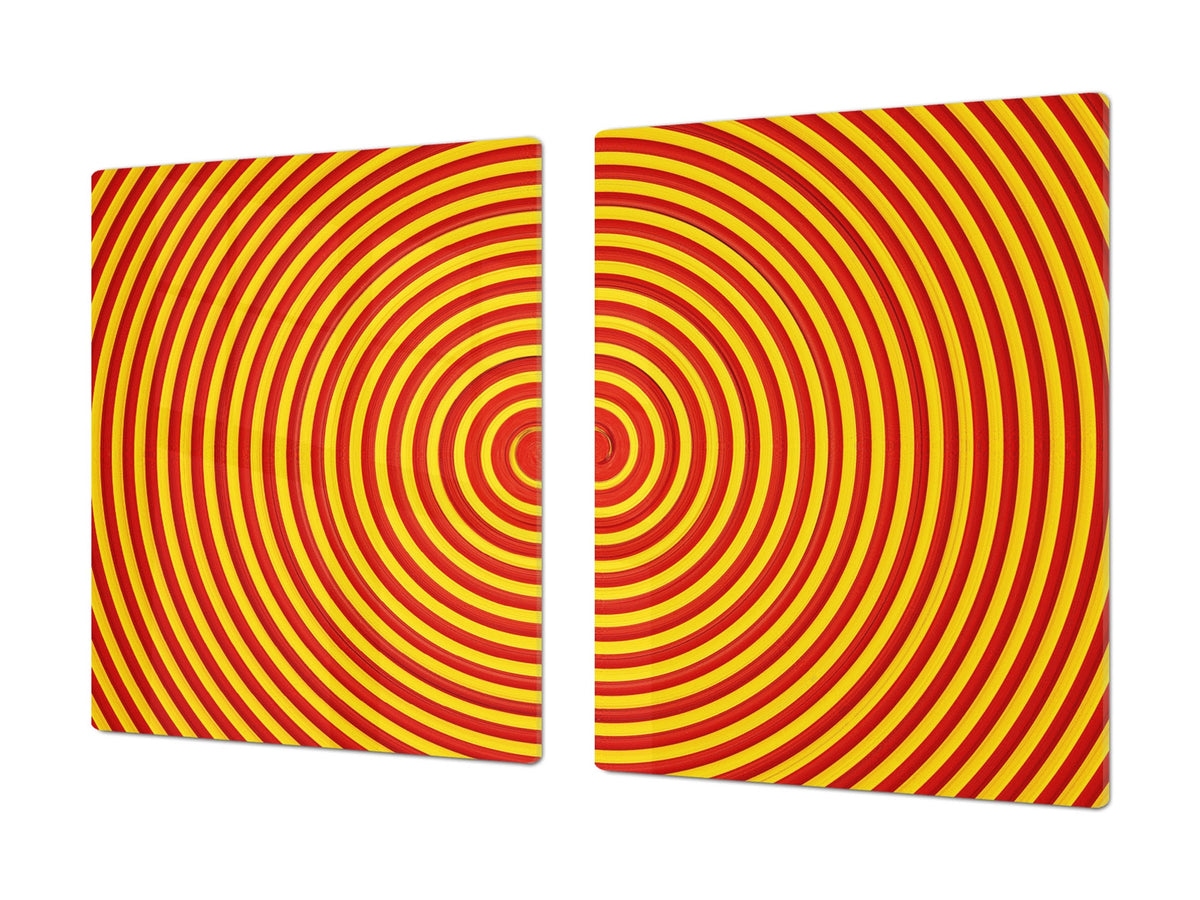 UNIQUE Tempered GLASS Kitchen Board – Abstract Series DD14 Colorful vortex