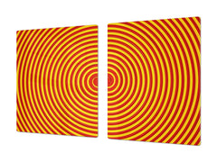 UNIQUE Tempered GLASS Kitchen Board – Abstract Series DD14 Colorful vortex