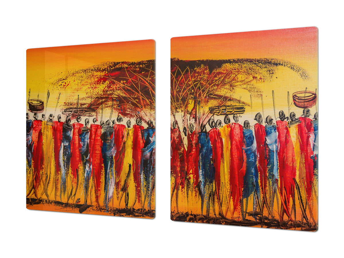 HUGE TEMPERED GLASS COOKTOP COVER - Egyptian Series DD15 African women