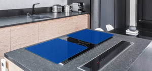 Groß Küchenbrett aus Hartglas und Kochplattenabdeckung; Series of colors DD22B: Road Sign Blue