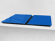 Groß Küchenbrett aus Hartglas und Kochplattenabdeckung; Series of colors DD22B: Dark Azure
