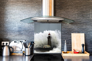 Glass kitchen backsplash – Photo backsplash BS20 Seawater Series: Lighthouse 3