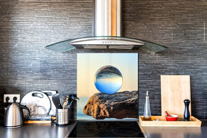 Glass kitchen backsplash – Photo backsplash BS20 Seawater Series: Crystal Ball  1