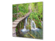 Tempered glass Cooker backsplash BS16 Waterfall landscapes Series: Bridge Over The Waterfall