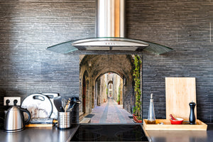 Glasrückwand mit atemberaubendem Aufdruck – Küchenwandpaneele aus gehärtetem Glas BS16 Serie Wasserfalllandschaften:  Street Of Venice 2