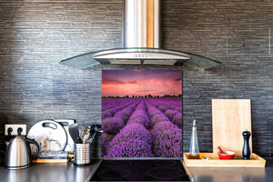 Paraschizzi fornelli vetro temperato – Pannello in vetro – Paraspruzzi lavandino BS16 Serie cascate: Heathers Violet Tree 3