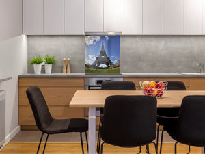 Fond en verre renforcé – Antiprojections en verre – Antiéclaboussures cuisine e salle de bain BS25 Série villes  Paris Tour Eiffel 1