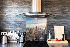 Paraschizzi fornelli vetro temperato – Pannello in vetro – Paraspruzzi lavandino BS25 Serie città:  Panorama della città 3