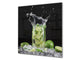 Glass kitchen splashback – Glass upstand BS09 Water splash Series: Lime Mojito Drink