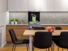 Glass kitchen splashback – Glass upstand BS09 Water splash Series: Lime Mojito Drink