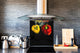 Glass kitchen splashback – Glass upstand BS09 Water splash Series: Peppers In Water 2