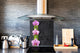 Toughened glass backsplash BS 04 Dandelion and flowers series: Orchid Bamboo