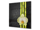 Toughened glass backsplash BS 04 Dandelion and flowers series: Yellow Orchid