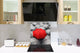 Einzigartiges Glas-Küchenpanel – Hartglas-Rückwand – Kunstdesign Glasaufkantung BS02 Serie Stein: Gray Umbrella