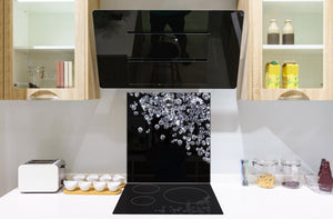 Aufkantung aus Hartglas – Glasrückwand – Rückwand für Küche und Bad BS18 Serie Eiswürfel:  Diamonds Black Background 2